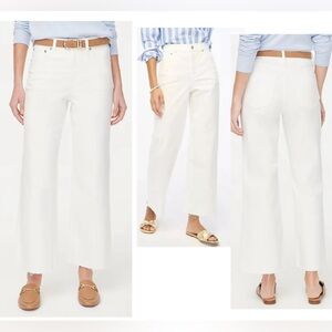 J. Crew Factory white wide-leg crop denim jeans all day stretch 31 NWT raw hem